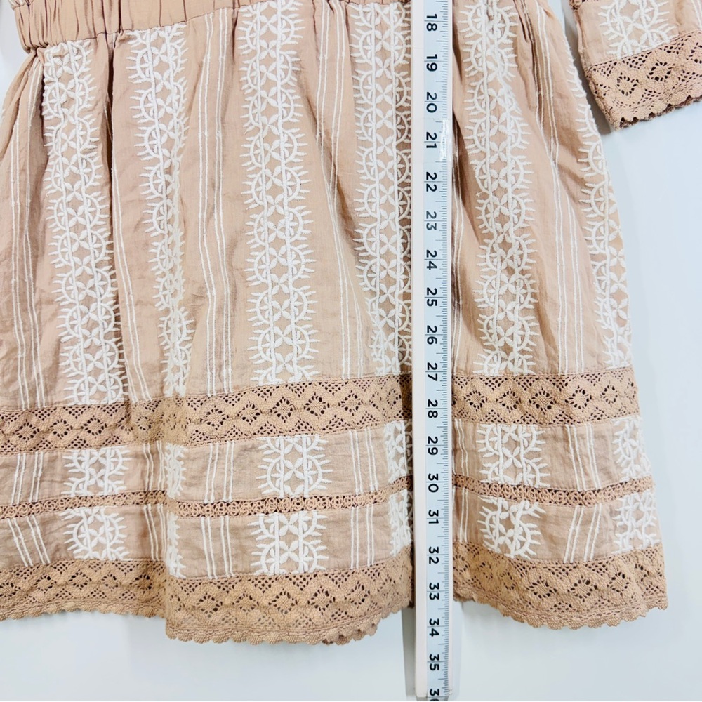 Revolve Tularosa Dakota Mini Dress Ivory Tan Stripe Boho S - Picture 11 of 13
